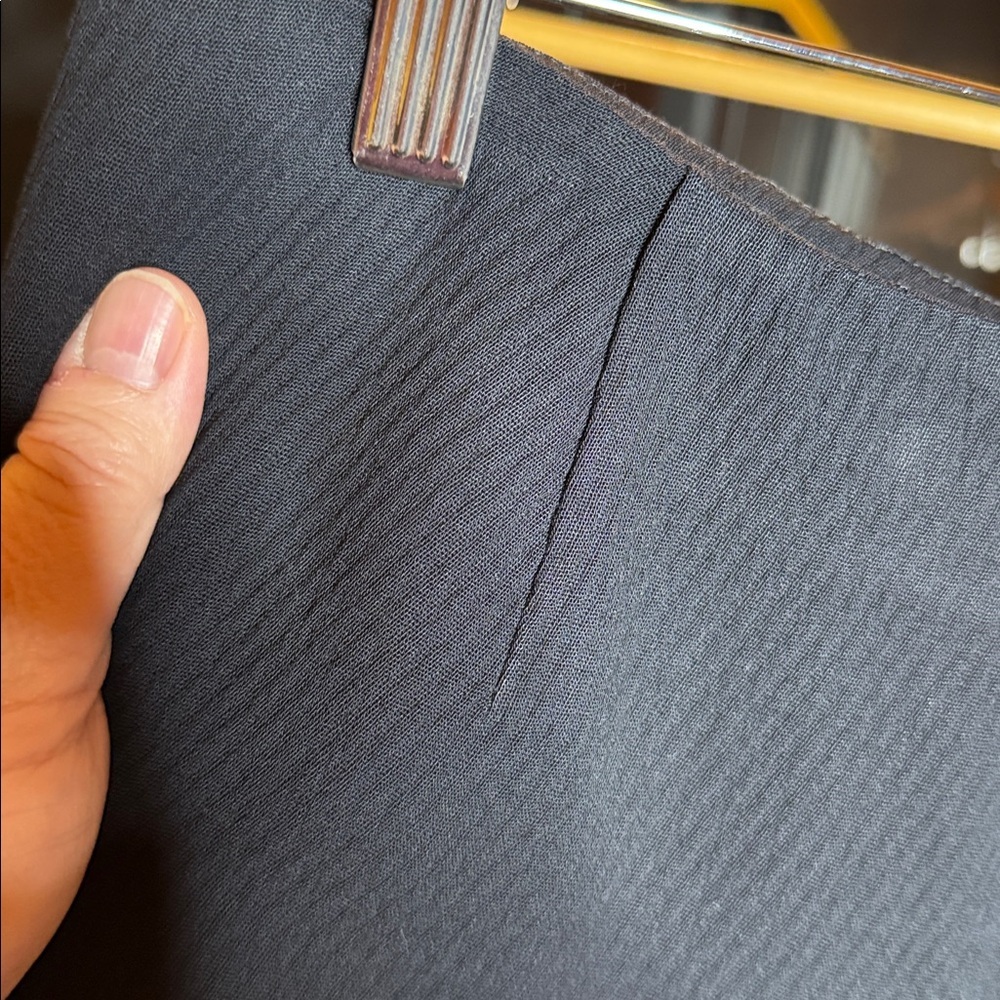 Vintage Armani Collezioni Black Wool Blend Trousers Sz 16 Made in Italy Wide Leg - Picture 6 of 12